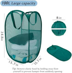 Upgraded Pop Up Laundry Basket with Handles, 100L Extra Large Mesh Hamper - Image 2