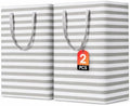 2 Pack Large Laundry Baskets, Laundry Hampers, Freestanding Waterproof Collapsible Clothes Basket with Easy Carry Handles in Laundry Room Bathroom Bedroom Dorm,Grey,75L by BOOMIBOO