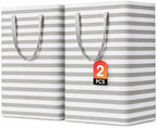 2 Pack Large Laundry Baskets, Laundry Hampers, Freestanding Waterproof Collapsible Clothes Basket with Easy Carry Handles in Laundry Room Bathroom Bedroom Dorm,Grey,75L by BOOMIBOO