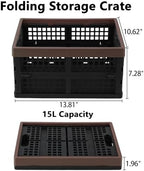 Collapsible Storage Crates, 15 L Plastic Foldable Bins, Set of 3 - Image 2