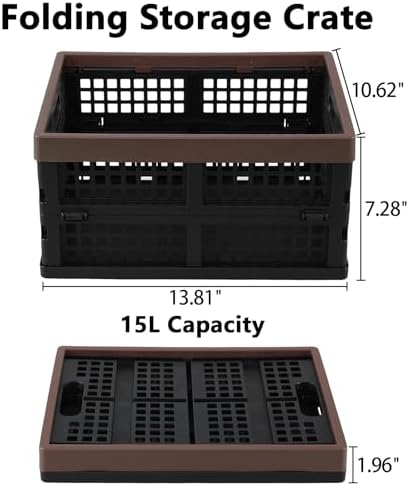 Collapsible Storage Crates, 15 L Plastic Foldable Bins, Set of 3 - Image 2