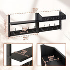 YMYNY 31.5" Coat and Key Rack Wall Mount with Shelf, Black, HWS007B-2 - Image 5