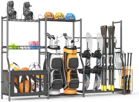 Ultrawall Sports Equipment Organizer, Golf Bag Stand w/Ski & Ball Storage by UltrawallGarageToolsOrganizer
