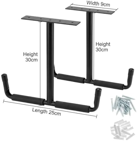 QWORK Overhead Ceiling Hooks Rack – Heavy Steel Storage Hangers for Garage, Workshop & Basement - Image 2