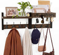 Wall Coat Rack with Shelf & Mail Organizer, Entryway Rustic Brown by LIONUNCLE