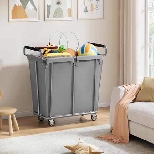 Gewudraw 360L Rolling Laundry Hamper with Wheels, 95 Gallons, Grey - Image 7