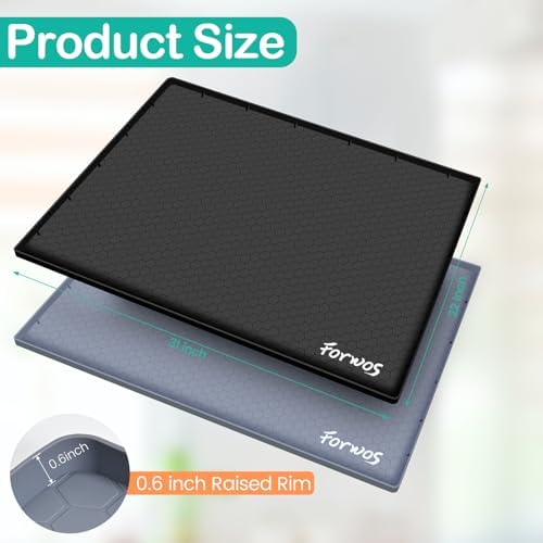Silicone Under Sink Mat, 31"x22", Waterproof Cabinet Liner, Black - Image 2