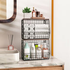 Wawocs Fruit Basket for Kitchen Counter 2 Tier Fruit Bowl, Stackable Wall Mounted Hanging Fruit Basket Wire Baskets with Wood Lid with 4 Banana Hanger Hooks, Onion Basket, Fruit and Vegetable Storage - Image 5