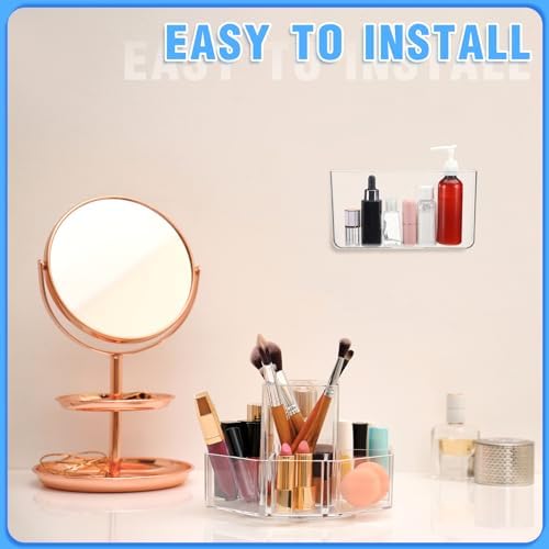 Suzile 6 Pack Wall Mount Organizer Acrylic File Holder Adhesive Cabinet Door Organizer Wall Mounted Storage Box for Office Kitchen Bathroom Bedroom Garage Craft Room Collection(Big) - Image 4