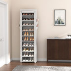 VTRIN Vertical Narrow Shoe Rack Organizer Tall Shoe Rack for Closet Entryway 10 Tier Non-Woven Cover Shoe Shelf Holds 20-22 Pairs Free Standing Shoe Storage Cabinet with Dustproof Cover, Multi Color - Image 7