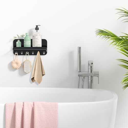 Beego Entryway Key Holder for Wall - Black Acrylic Key Rack with Shelf Decorative Key Hanger Wall Mount Mail Organizer with 6 Key Hooks for Office Hallway Kitchen Living Room Home Décor - Image 5
