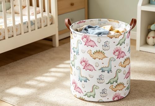 ESSME Dinosaur Laundry Basket,Dinosaur Laundry Hamper for Room Decor,Baby hamper,Nursery Hamper,Cute Basket.(Cute Dinosaur) - Image 5