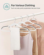 SONGMICS Pack of 50 Coat Hangers, Heavy-Duty Plastic Hangers, Clothes Hangers, White and Dark Gray UCRP020W02 | Non-Slip, 0.2 Inches Slim, 16.5 Inches Wide, 360° Swivel Silver Hook, White and Dark Gray, UCRP020W02 - Image 7