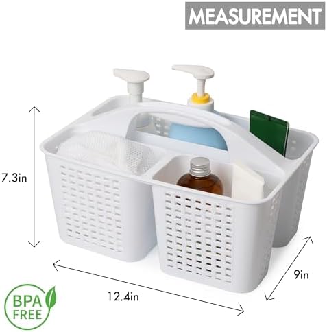 Tiawudi Portable Shower Caddy, Caddy Organizer with Handle, Plastic Shower Basket Hold Soap, Shampoo, Hair Supplies and Beauty Products, Cleaning Supplies Organizer for Home, Dorm, Shelf and Cabinet - Image 2