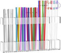 9.5” Large Acrylic Straw Holder for Cabinet Door, Adjustable Two-Part by Rycid