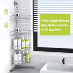 Aitatty Floor Standing Corner Shower Caddy - Rustproof Shower Stand Shelves - Image 6