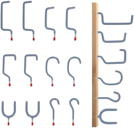 Garage Hooks Heavy Duty, 12-Pack Mixed Utility Garage Hooks, Wall Mounted Steel Tool Hangers for Garage Wall Organizer, Hold Ladders Tools Bikes(Gray, 6 Type & 12 Pack) by LianRippleLian