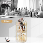 Asayuee 360 Rotating Makeup Organizer,3 Tier Large Capacity Make Up Organizers and Storage,Skincare Perfume Vanity Organizers,Bathroom Cosmetics Storage Organizer Countertop(Clear) - Image 5
