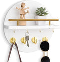 10.2" Key Holder Wall Mount with Shelf & Mail Organizer, 8 Hooks White by dreampossible