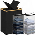 efluky Double Laundry Hamper with Lid and 2 Removable Bags, Black by efluky