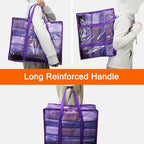 Vieshful Purple 40L Clear Clothes Storage Bag Colorful Clothes Organizer with Zipper Vinyl Storage Bag for Comforter, Blanket, Bedding, Duvet, Transparent Moving Totes 3 Pack - Image 4