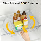 ROWNYEON Lazy Susan Turntable Organizer for Large Refrigerator, 360° Rotate Fridge Organizers and Storage, 16.54 Inches Rectangle Lazy Susan Organizer for Fridge, Cabinet, Pantry,2 - Image 4