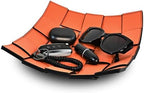 MSJGA Valet Tray PU Leather Key Holder Bowl for Women and Men Entryway Table Nightstand Desk Tray for Wallet, Keys Men's Gift - Orange & Black, 9.8" L x 9.8" W x 2" H by MSJGA