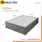 Maenizi 18 Inch Full Size Bed Frame with Skirt, Heavy Duty Metal Bed Frame Full, No Box Spring Needed, Support Up to 3000 lbs, Easy Assembly, Noise Free, Black - Image 2
