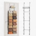 SWTYMIKI Over the Door Purse Organizer - Wall Mounted Handbag Organizer with 16 Hooks and Metal Basket, Hanging Purse Storage Rack Holds up to 16 Bags, Bag Rack Can Use As 1/2 Part, for Door, Closet by SwtyMiki-TidyHomeSweetLife