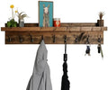 Coat Rack with Shelf Wall Mounted with Storage (Choose Your Length) Towel Rack Entryway Organizer Key Hooks (36" L (9 Hooks)) by DistressedMeNot