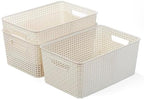 BINO | Plastic Storage Baskets, 13.5 Liter - 3 Pack, Natural | THE WOVEN COLLECTION | Storage Basket for Shelves | Woven Storage Baskets for Organizing Bins | Pantry Shelf Organizer | Container Bin - Image 6