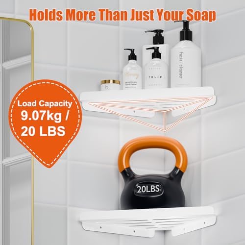Fikoksol Shower Caddy Storage, Triangle Corner Shelf with Adhesive Glue - Image 3