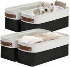 DECOMOMO Narrow Storage Bins, Small Storage Baskets for Shelves 4 Pack by DECOMOMO