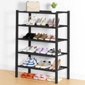 Smiry Bamboo Shoe Rack, 14 Vertical Slats, 5 Tier - 26.8" Wide, Black by Smiry
