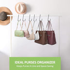15 Pack Purse Hanger for Closet, Super Sturdy Purse Hooks, Hanging Backpack Bag Holder, Closet Organizers and Storage, Black - Image 4