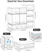 Vtopmart Clear Stackable Storage Drawers Set of 9, Plastic Organizer Bins - Image 3