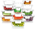 KOMUEE 24 Pieces Glass Food Storage Containers Set, White by KOMUEEUS
