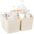rejomiik Plastic Shower Caddy, Portable Shower Basket with Handle, Cream by rejomiik