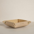 OLETHA Foldable Valet Tray, Travel Essentials, Rattan Embossed, Beige by OLETHAD%C3%A9cor