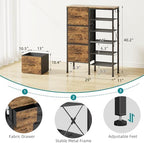 YAOHUOO Shoe Rack Organizer with 3 Fabric Drawers, 6 Tier Shoe Cabinet Storage, Multi-Use Metal Shelf for Entryway,Closet,Living Room - Image 3