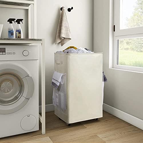 Chrislley Rolling Laundry Basket, 90L Foldable Laundry Hamper with Wheels - Image 5
