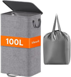 Lifewit Single Laundry Hamper with Lid, Removable Laundry Bags, Gray by Lifewit