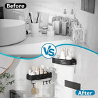 Onemake Suction Cup Shower Caddy, Shower Shelf, Bathroom Organizer, Black - Image 3