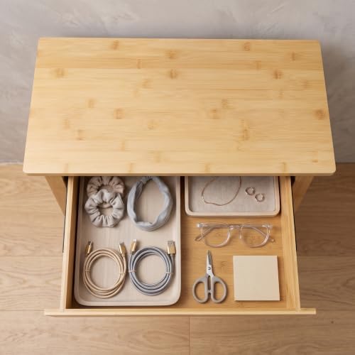 Goaste Shoe Rack Bench with Drawer, 3-Tier Natural Bamboo Entryway Bench, Sturdy Shoe Storage Organizer Holds Up to 330 LBS, 24 x 12.6 x 18.1 Inch for Foyer Hallway Bathroom Bedroom Mudroom Closet - Image 5