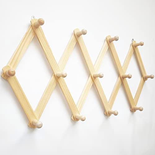 AMAPON Accordion Wall Hanger Expandable Coat Hat Rack13 Peg Hook 2 Pack - Image 2