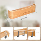 Wall Mounted Coat Rack with Shelf, Wooden Entryway Organizer with Hidden Metal Hooks for Hanging Coats Bags Keys, Modern Floating Shelf for Hallway Bathroom - Image 2