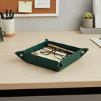 UnionBasic Valet Tray, Jewelry Tray for Rings Watches Earrings, Entryway Catchall Caddy for Coins Keys Change, Nightstand Organizer Bedside Valet Holder, Trays for Electronic Gadgets, Vintage Green - Image 5