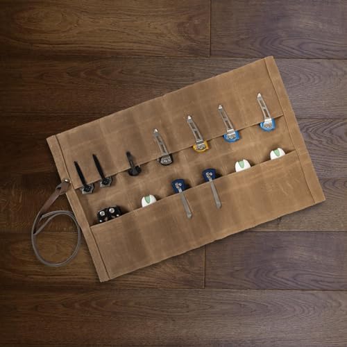 Knife Display Bag with 12 Slots Pocket Knives,Folding Knife Holder Organizer,Tactical Outdoor for EDC Mini Knife Bags,Knives Roll Collection Protector Bag - Image 5