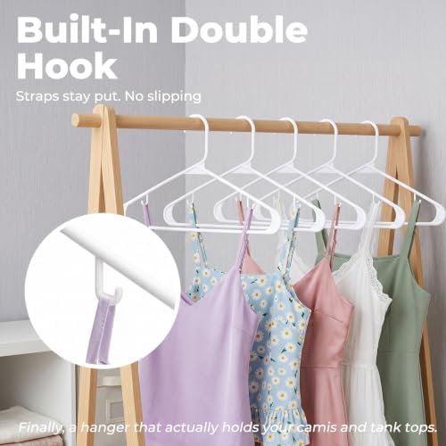 HOUSE DAY White Plastic Hangers 120 Pack, Slim Space-Saving Clothes Hangers - Image 7
