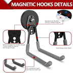 3-H Heavy Duty Magnetic Hooks, Large Magnet Hooks,2 Pack Gray - Image 4
